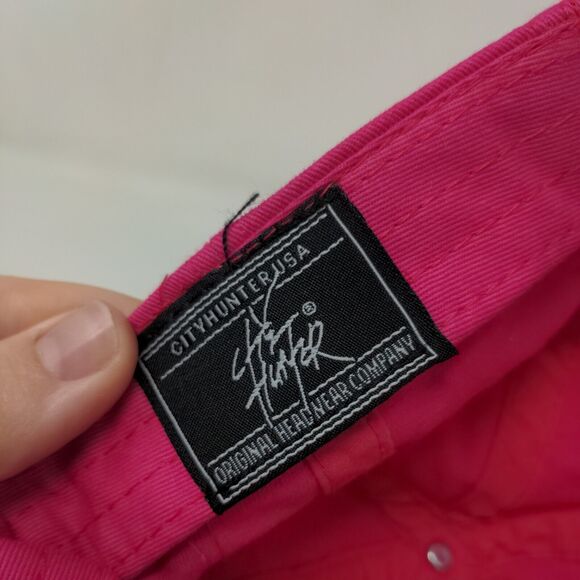 Positive Vibes Slideback Hat Pink Embroidered One Size City Hunter - Picture 7 of 8